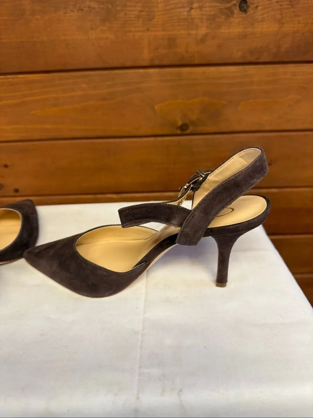 Jessica Simpson Miliny slingback pumps Brown Suede Sz 8 NWOB